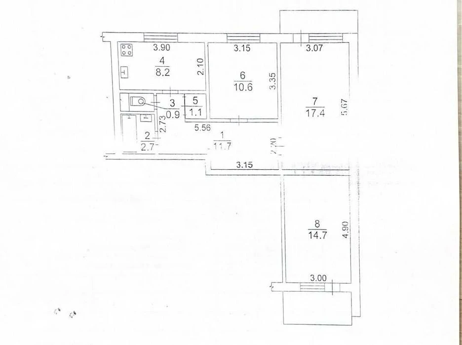 Продается 3-х комн. квартира на ул. Радиаторная 70 кв.м.