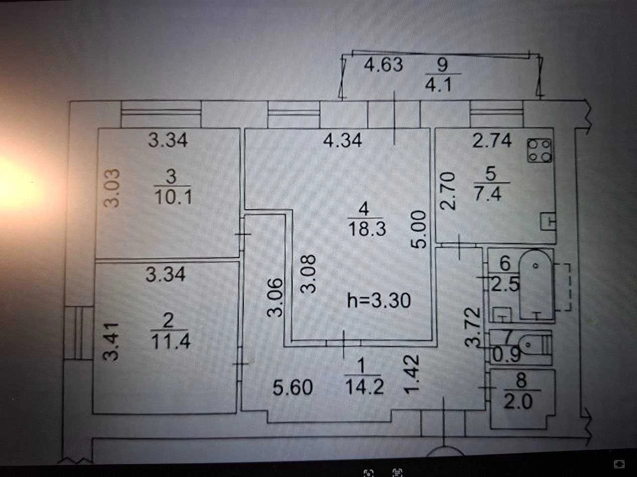 Sale of a 3-bedroom apartment in the center of Kyiv