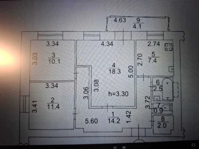 Sale of a 3-bedroom apartment in the center of Kyiv
