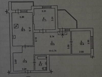 Apartment for Sale: 4-room, 98 sq m, 21/22 floor