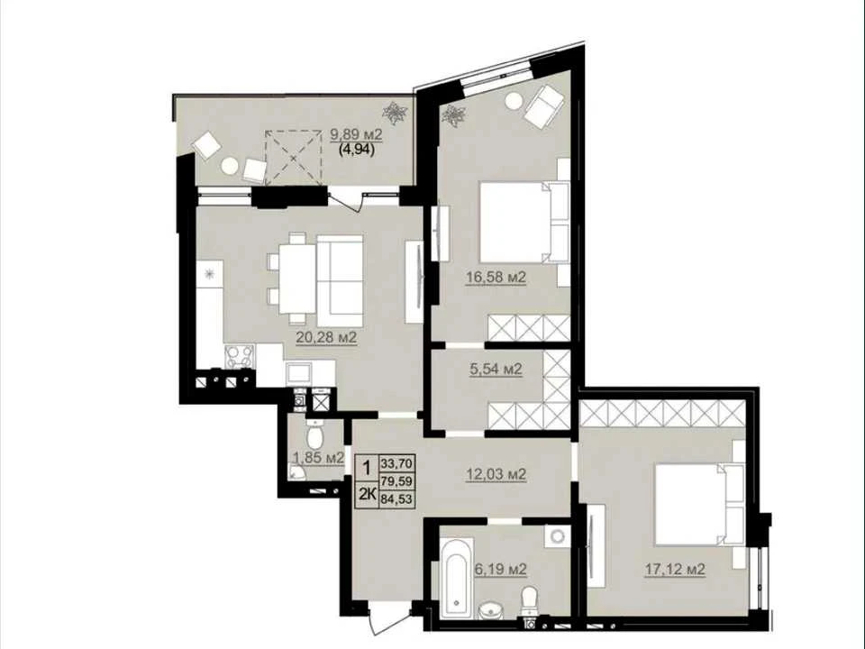Apartment. Roman Daskevych Street, Lviv