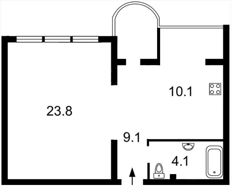 Sale of a 1-room apartment on St. Otpochku