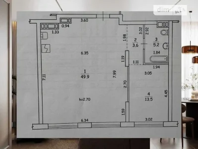 Продажа 2-комнатной квартиры 72,2 кв. м на ул. Днепровская, 15Є • ID 3