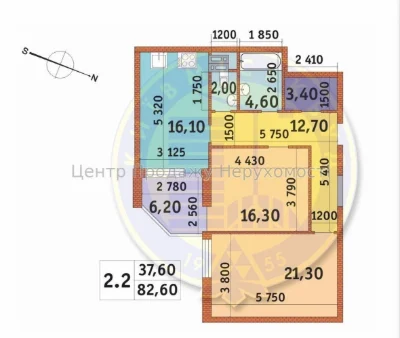 Продаж 2-кімнатного квартири, 9/20, 82,6 м² в ЖК «Шевченківський», Київ