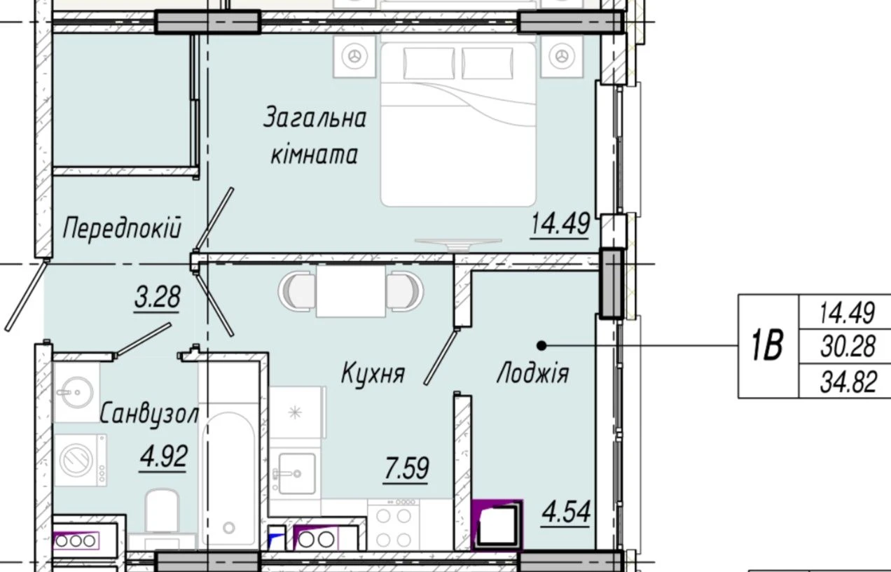 1 комнатная  33 кв.м в Одессе Газ, котел ПВ -10% Рассрочка н
