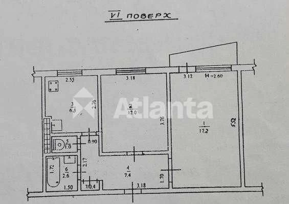 2-комнатная 48 м² на Таирова — газ, средний этаж, все включено