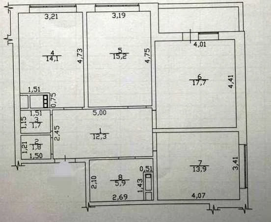 3-комнатная квартира на площади Толбухина
