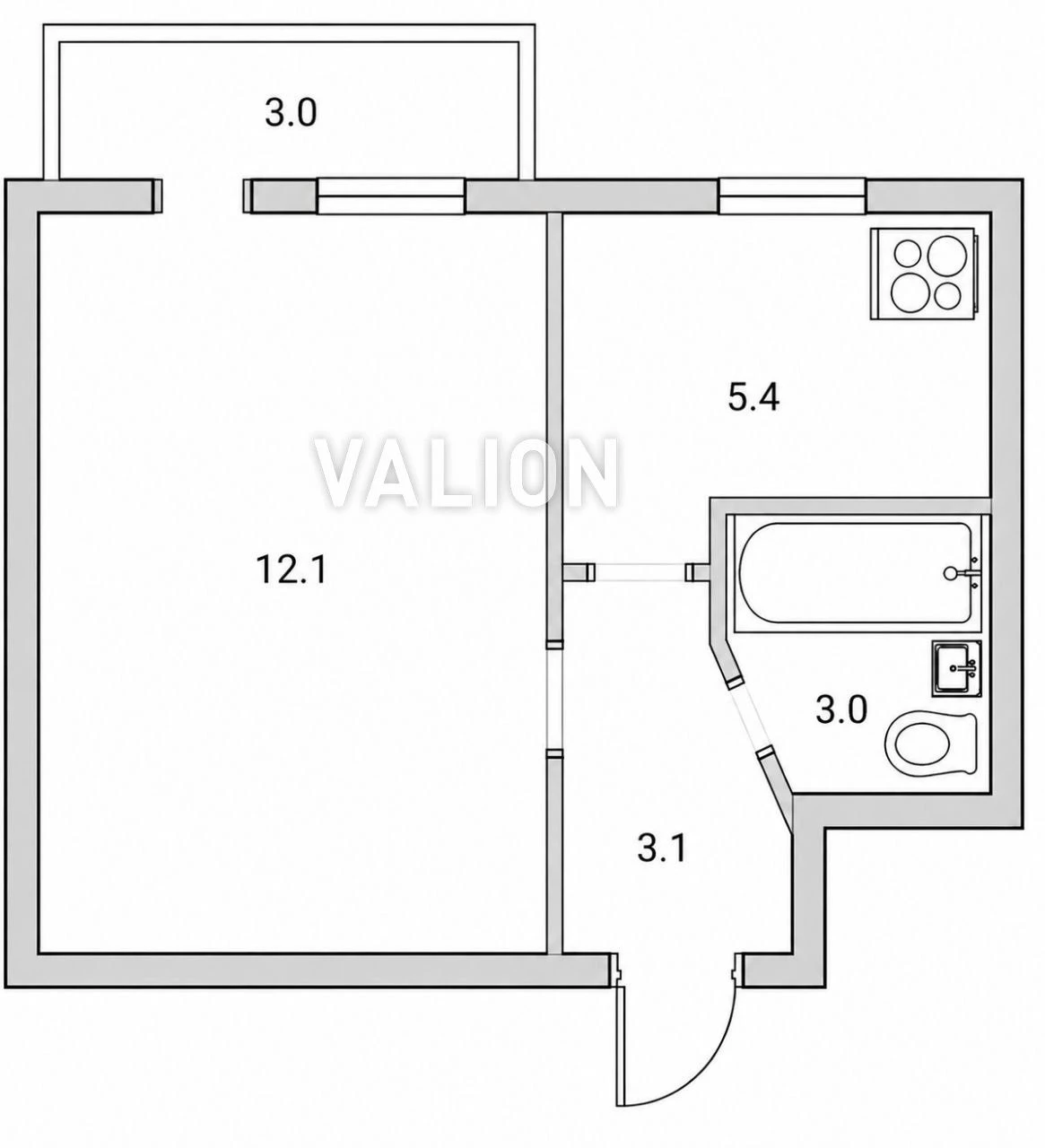 Без / ГАЗ / Продаж 1-кімнатної квартири, в