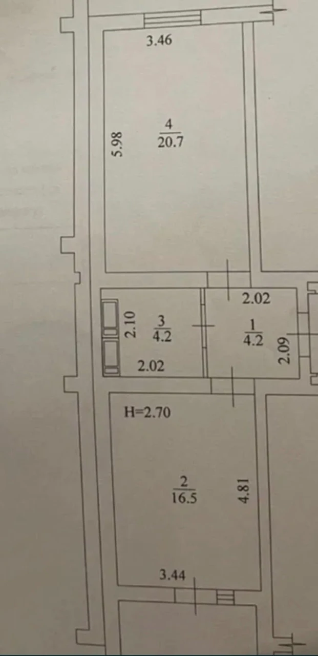 For Sale 1-bedroom apartment 48 sq m in a new building in the "Skazka" residential complex.