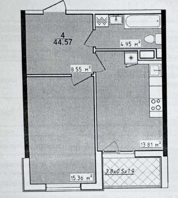 1 bedroom apartment, 70 Pearl, Korolev Street, Tairovo