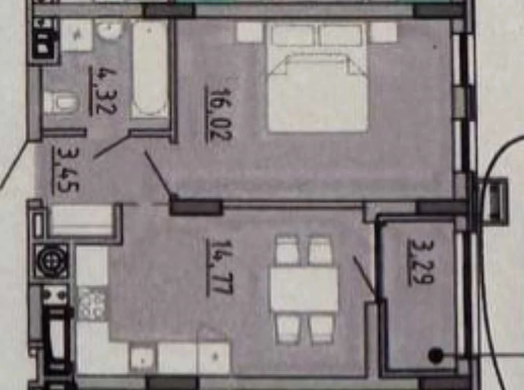 Sale of a 1-room apartment on B. Hryhorko Street (Industrial