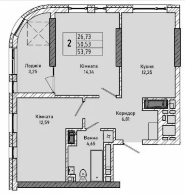 For sale 2-room apartment 54 m2/residential building on Mykolaychuk, 38/Galzhitlob