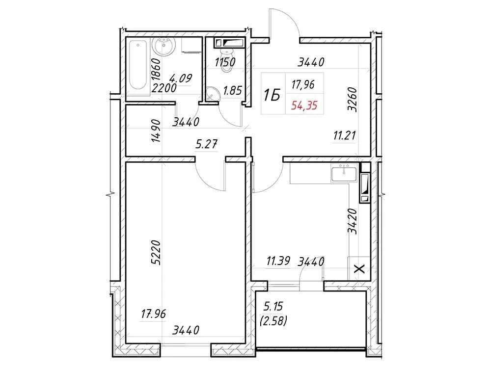 Apartment for Sale: 54.3 sq m, renovated, Desnyansky Residence