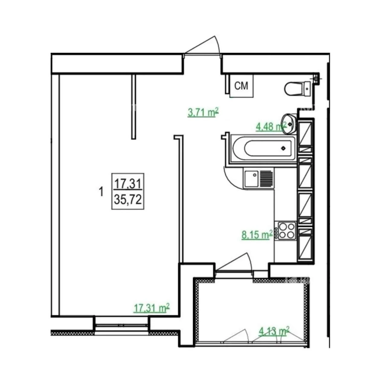 Продажа квартиры, Харьков, Холодная Гора, 36 м²