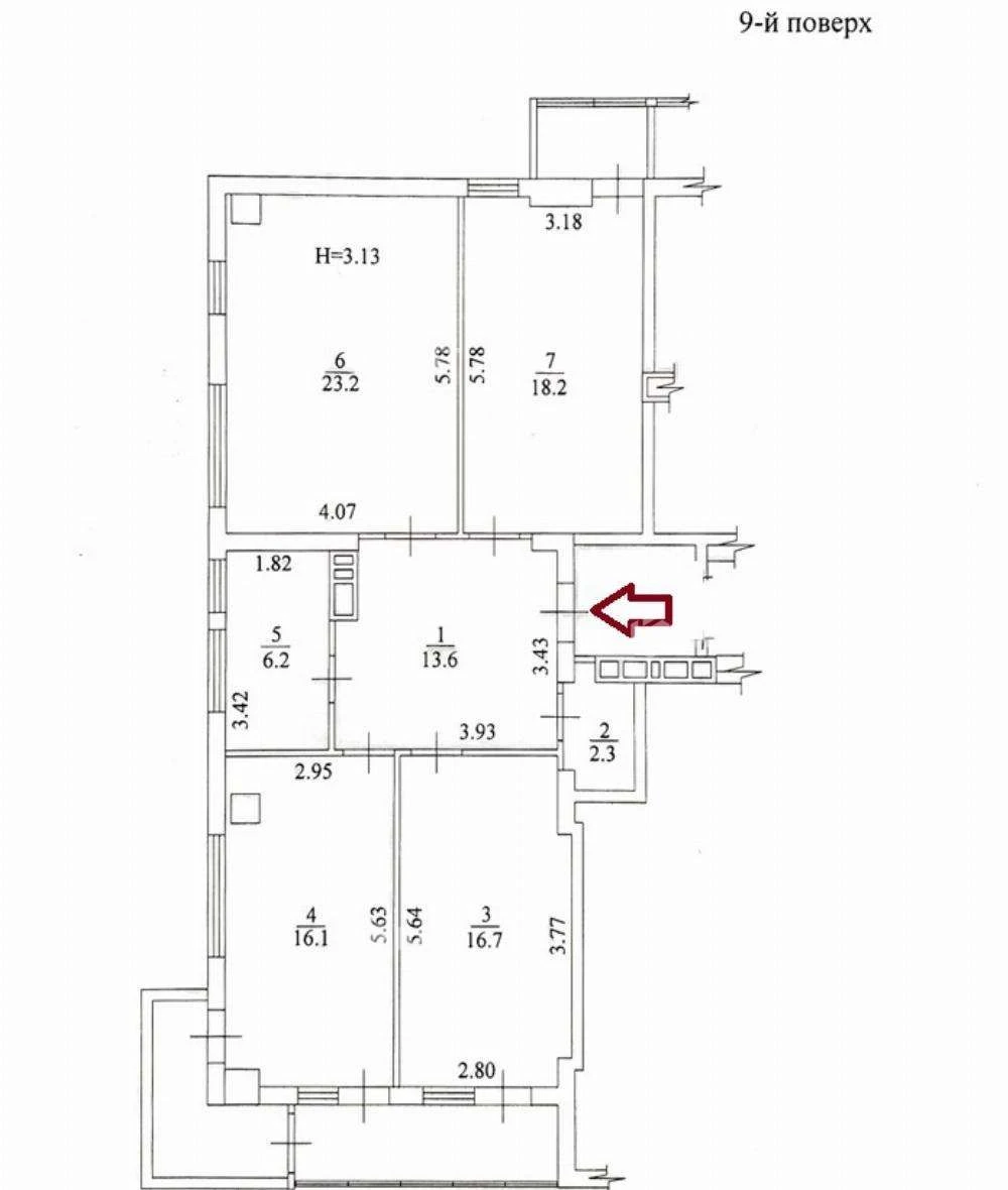 Apartment for Sale, Kharkiv, Klochkovska, 106 sq m
