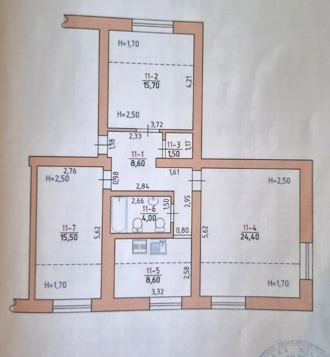 3-room apartment, Ruska Street