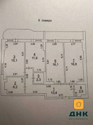 ‼️3-комнатная квартира без ремонта 98 м‼️ЖК Милос • 2 балкон