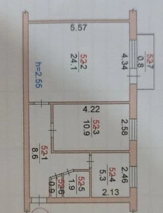 2-room apartment for sale on Pobedy Square, Komsomolov Street