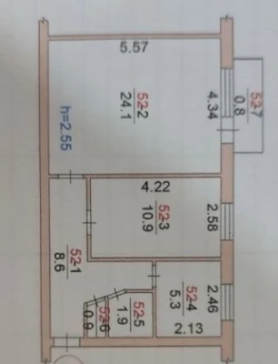 2-room apartment for sale on Pobedy Square, Komsomolov Street