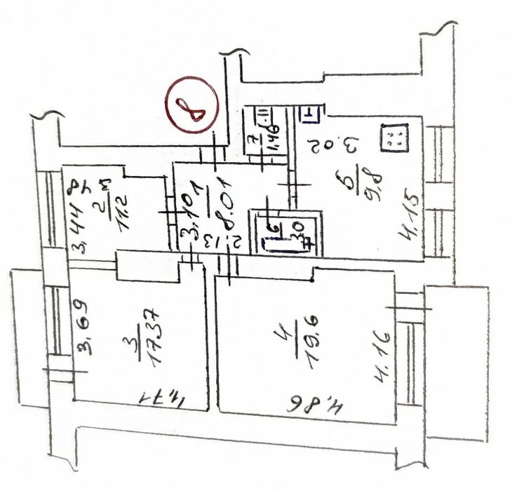 3-room apartment in the Metallurg Avenue district
