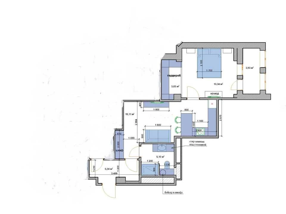 Apartment. Mykhola Mihnovsky Bullevard, Kyiv
