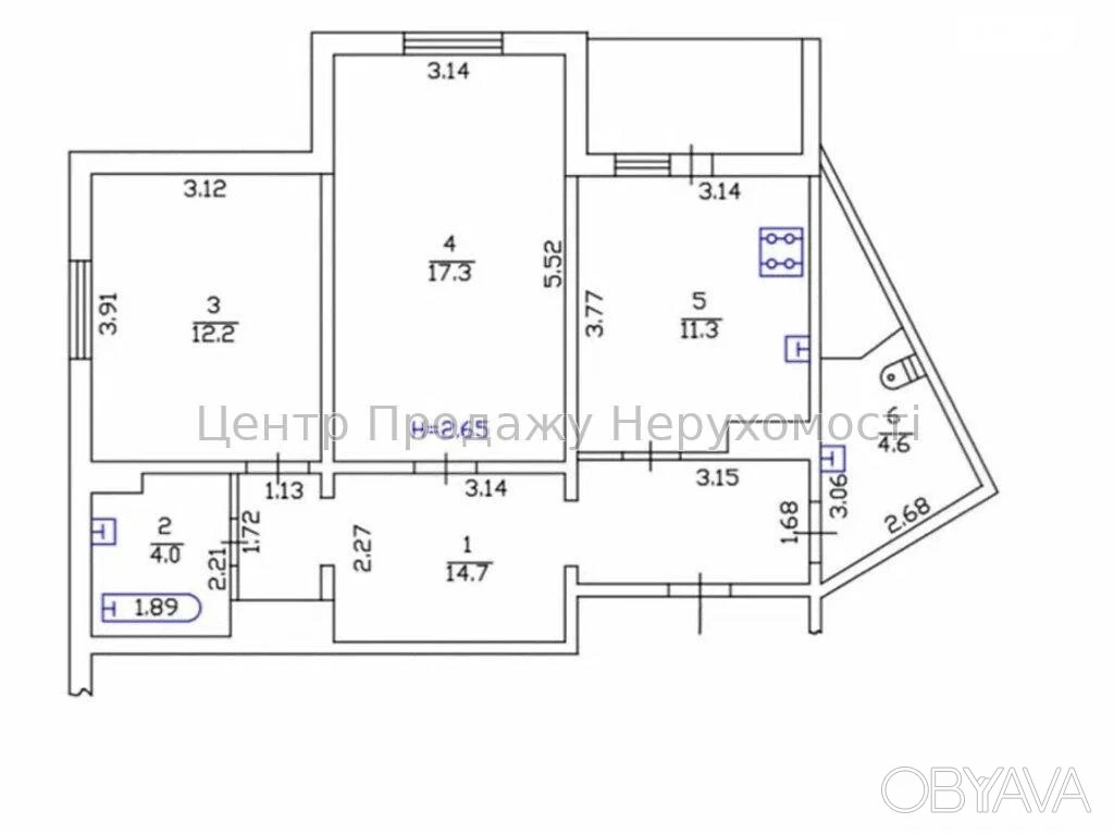 2-room apartment, 68.7 sq.m.