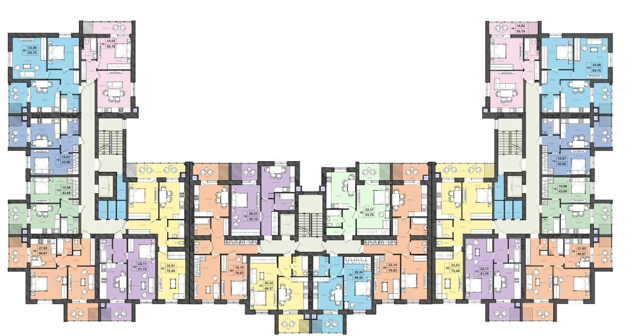 39684 Modern 2-bedroom apartment in residential complex "Bonville", Exhibition area