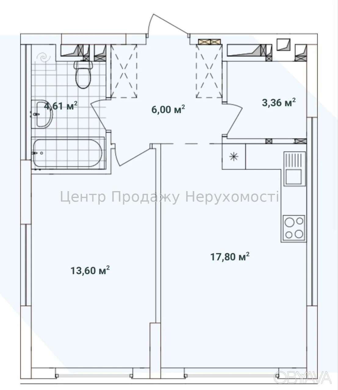 1-комнатная квартира, 45 м.кв.