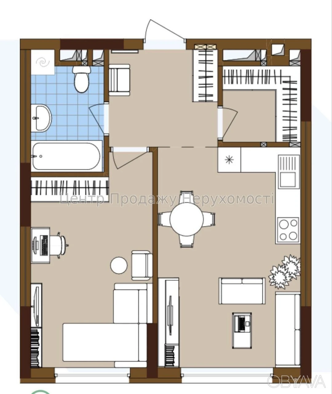1-комнатная квартира, 45 м.кв.