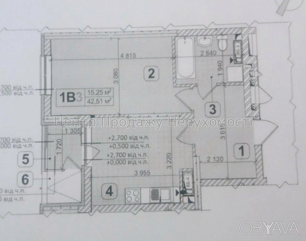 1-комнатная квартира, 44 м.кв.