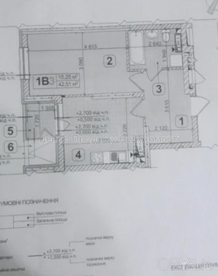 1-комнатная квартира, 44 м.кв.