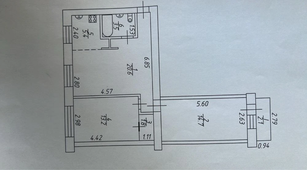 2 room apartment + studio kitchen with independent heating