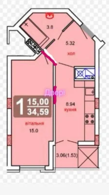 Sale of a 1-room apartment renovated in a new building on Perfetzky Street