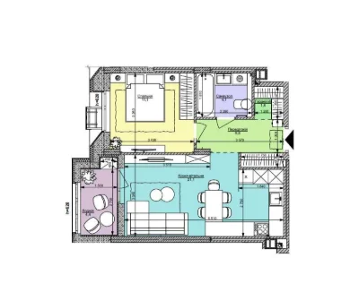 Sale of a 1-bedroom apartment, 48.3 sq m in Faina Town