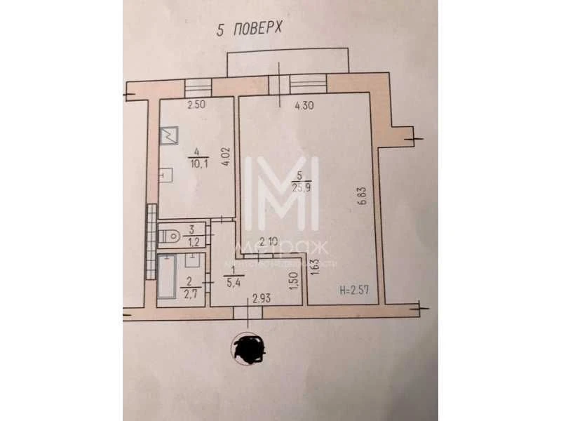 Selling 1-bedroom apartment 47 sq.m. on Akhsarova, near Alekseevskaya metro