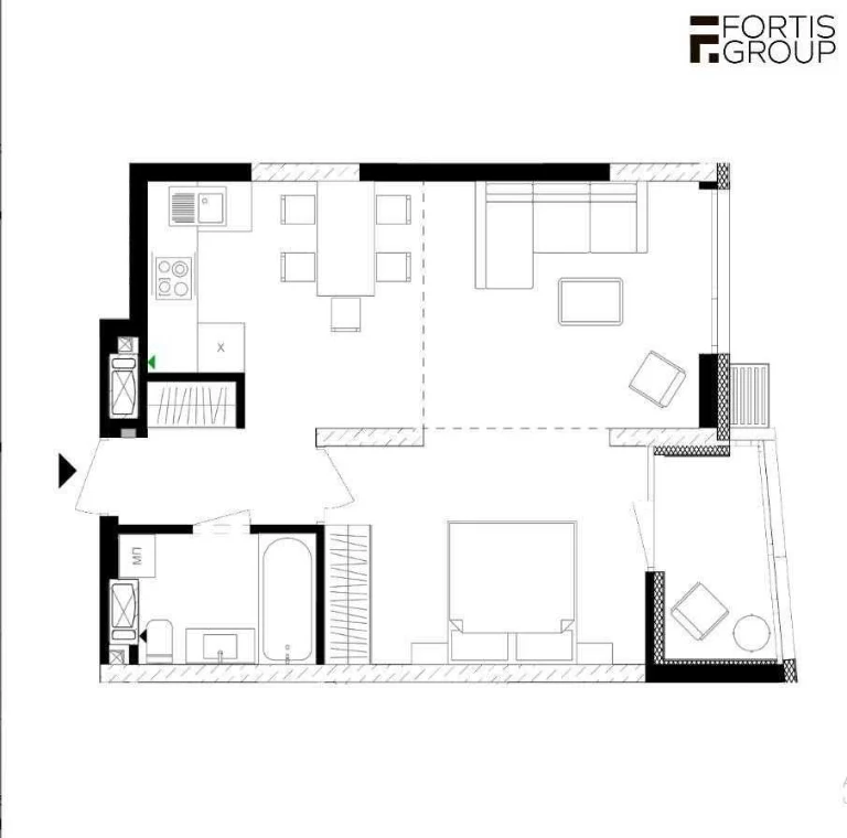 Sale of a view 1-bedroom apartment in the "Rusyivska Havyna" residential complex