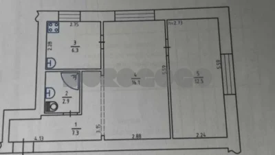 Продаж 2к квартири 45.10м Поверх 1й Цегла Держ.програма