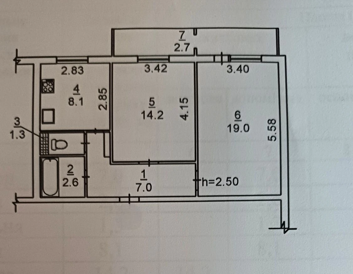 For Sale: 2-room apartment on Sadovaya Street, Center