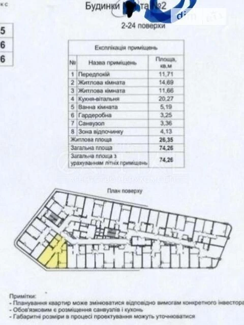 Sale of 2-room apartment 76 sq. m on Dniprovska embankment 2 • ID