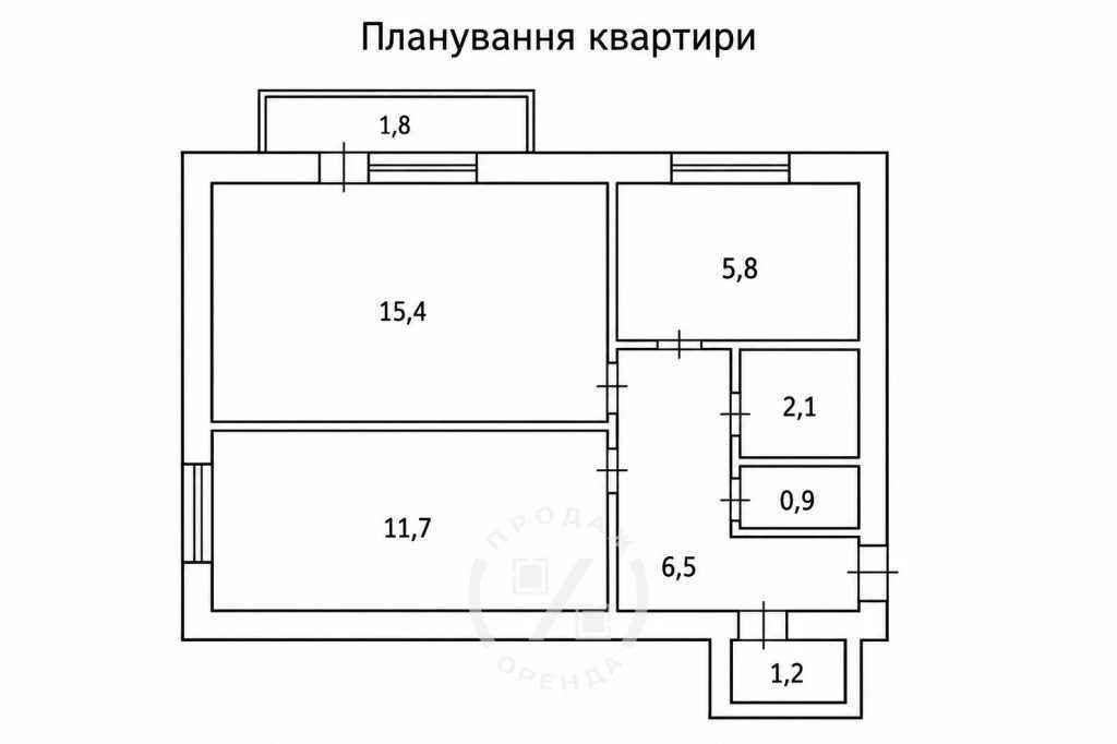 Продається 2-кімнатна квартира 45,4 м², вул. Григорія Кочура, 8