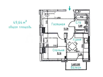 2-кімнатна квартира в новому будинку на Черемушках / ЖК «Простір»