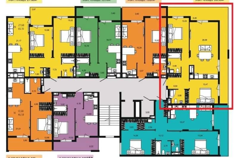 Sale of a two-bedroom apartment with a terrace in the Continent West residential complex