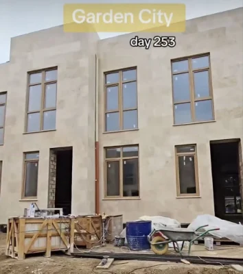Travertine townhouse on Svitanka Street in installments.