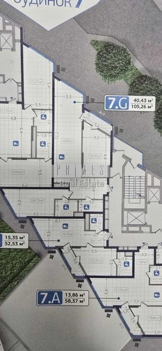 apartment for sale without renovation, Zarichny residential complex, 105 m2, 6th floor, view
