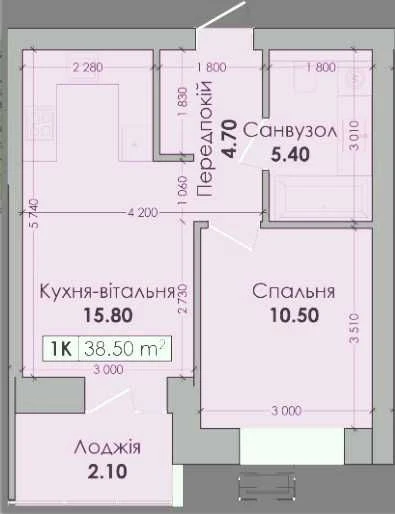 Apartment for sale: 1 bedroom / 38 sq m in new building, ready in 2027