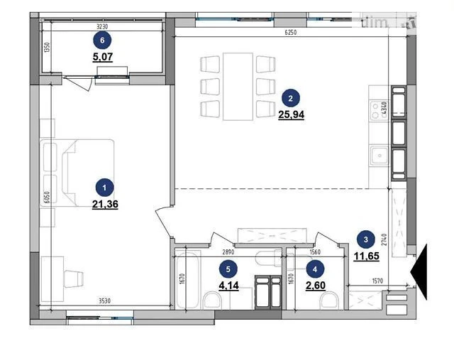 Sale of 2-room apartment 70.8 sq. m. on Konovaltsya Yevhena 30 •