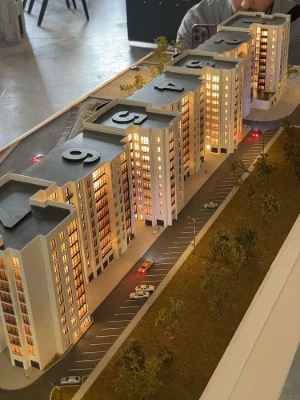 Spacious 1-bedroom apartment 44.8 m2 with a wardrobe and two
