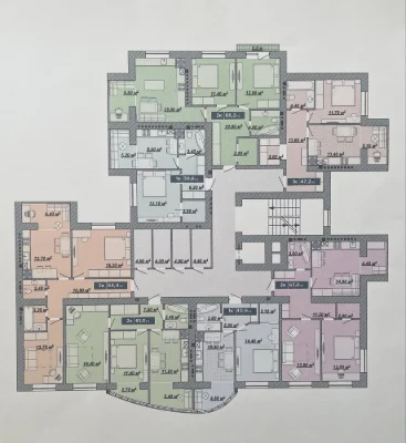 Spacious 2-bedroom apartment 66.2 m2 with a large kitchen-living room