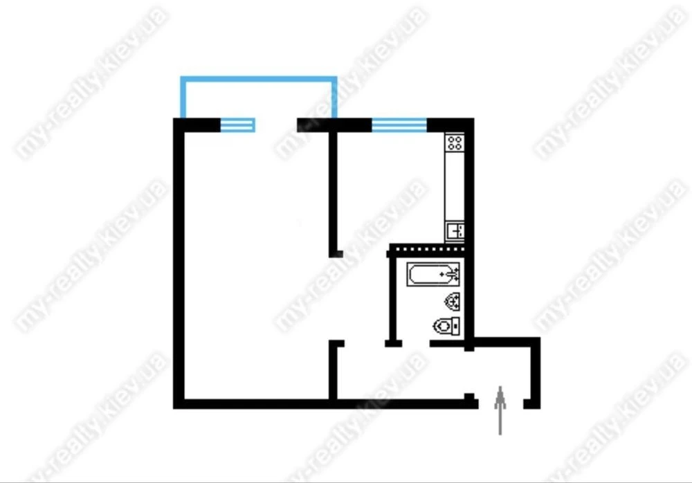 One-bedroom apartment 31 m2 Great location. Near the park.
