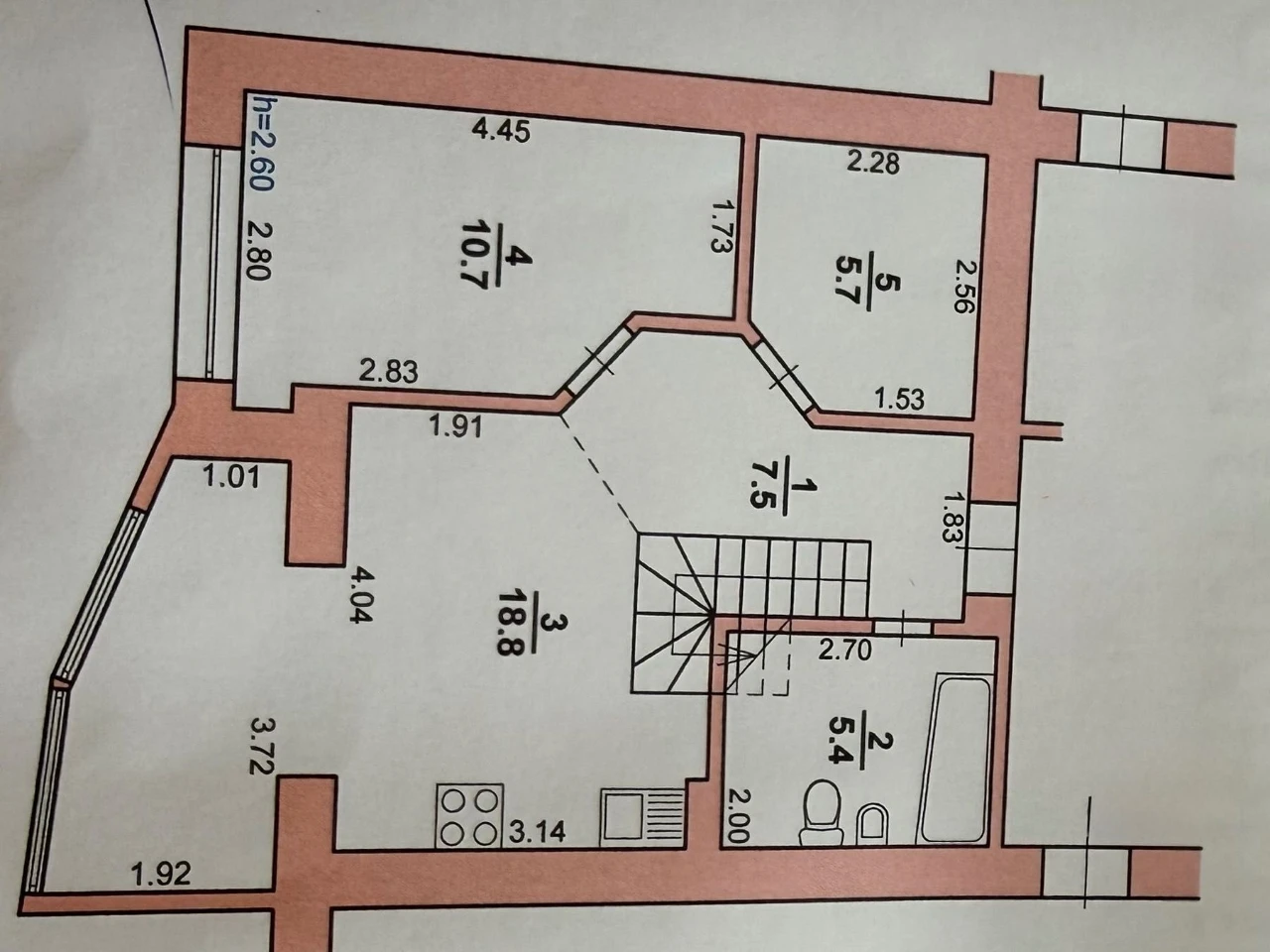 Sale of a 2-level new building on Perfet's Street (district)